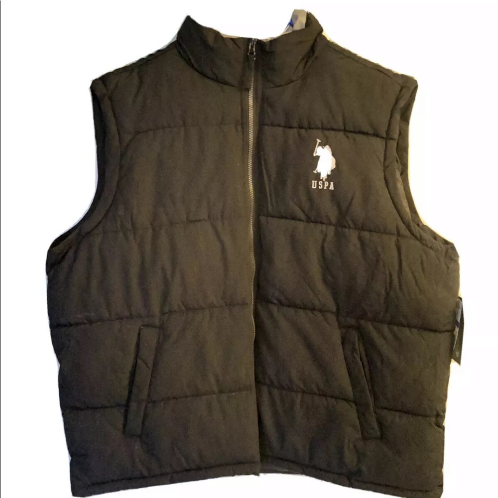 US Polo Assn Mens Black Puffer Vest